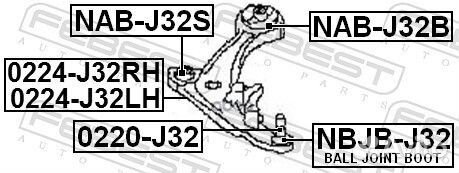 Опора шаровая нижняя Nissan teana J32 08-13