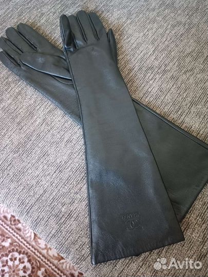 Перчатки кожаные длинные