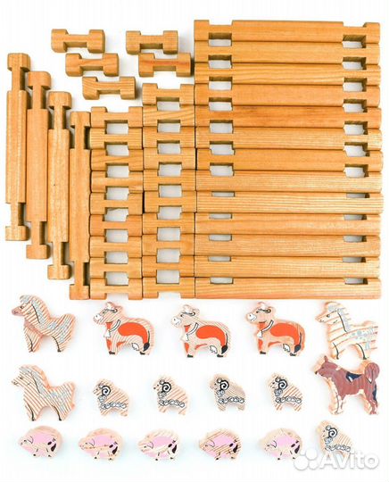 Конструктор деревянный Домик Томика 58 деталей