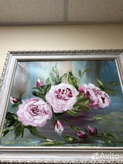 Картина маслом на холсте в багетной раме 50х60