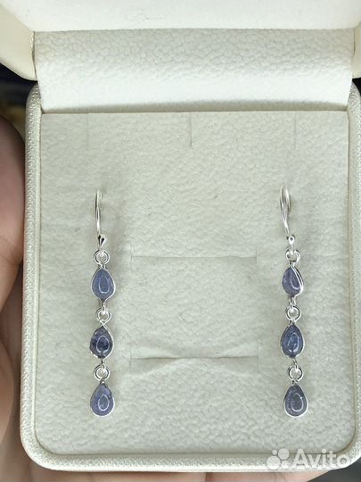 Танзанит, серьги