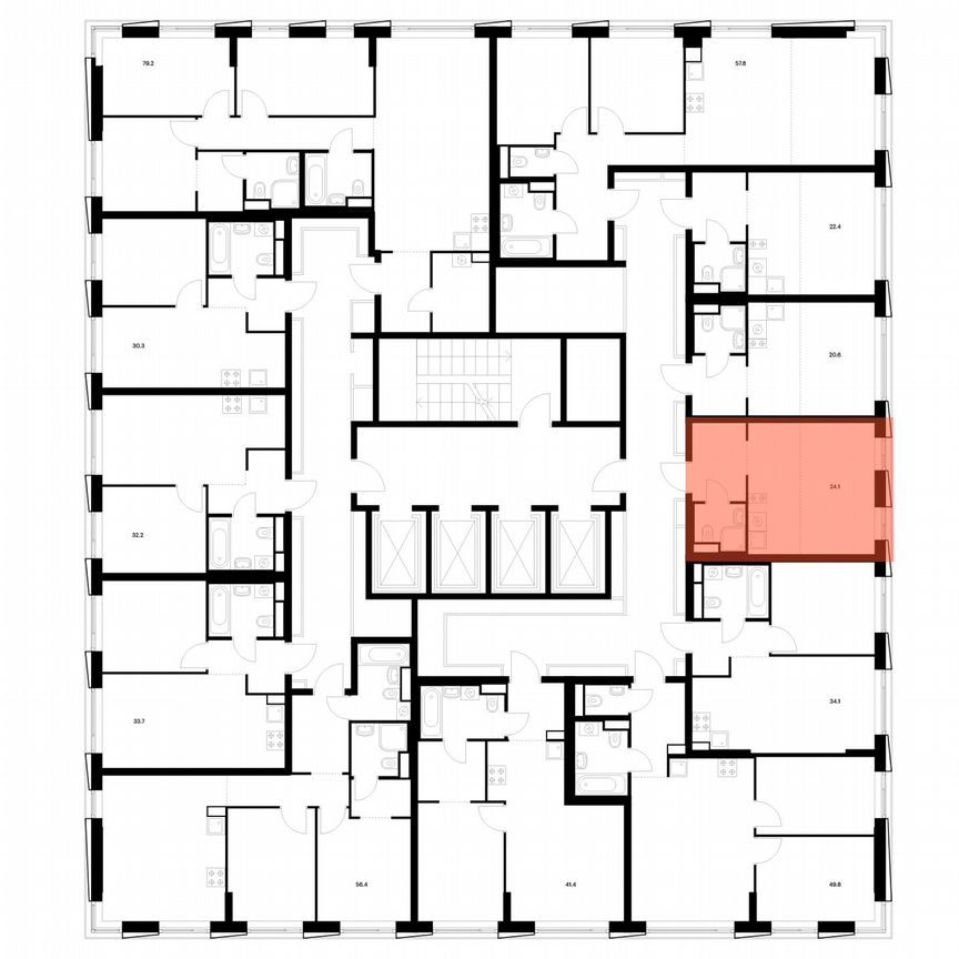 Квартира-студия, 24,1 м², 26/26 эт.