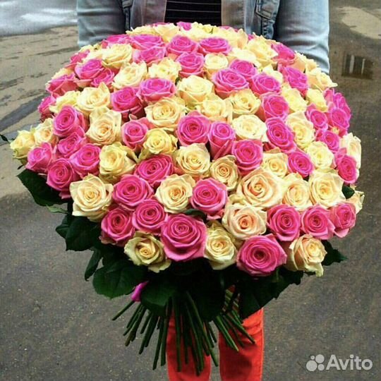 Букет 71 роза микс Цветы Кемерово