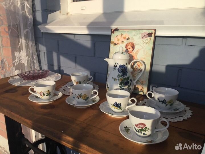 Кофейный сервиз гдр фарфор кахла редкий