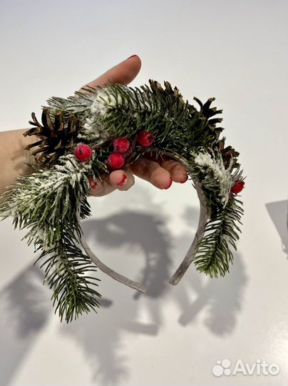 Ободок+брошь новогодний на фотосессию утренник