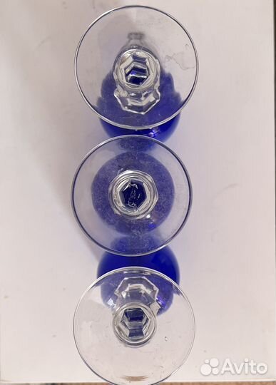 Фужер (бокал) СССР хрусталь/цветное стекло