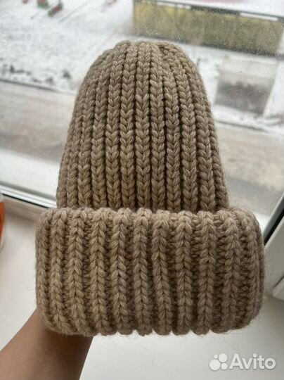 Шапка женская вязаная бини