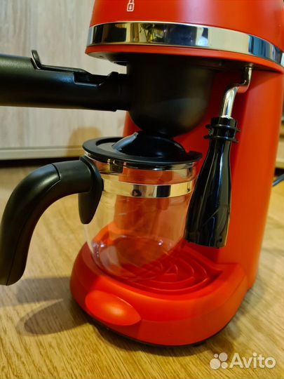 Кофеварка кт-760 рожковая Красная