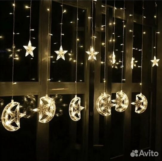 Гирлянда на окно звезды (арт-2)