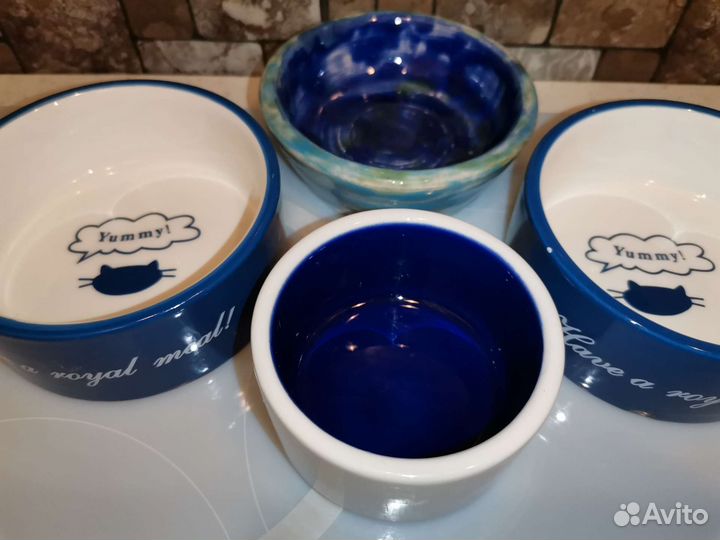 Набор керамических мисок для котика
