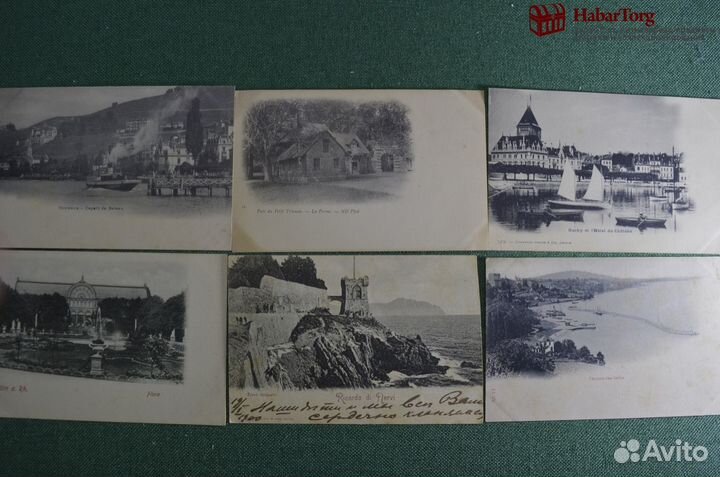 Старинные открытки, Европа (6 штук). Виды и архите