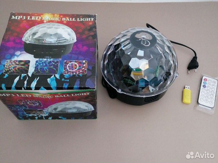 Диско шар mp3, флешка в комплекте, новый