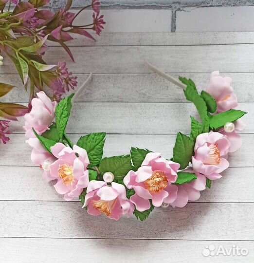 Весенний ободок,цветы яблони