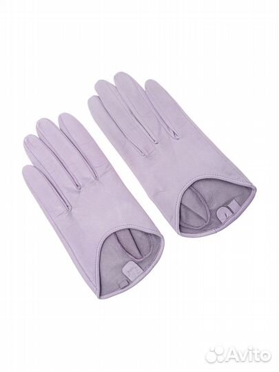 Лиловые кожаные перчатки 