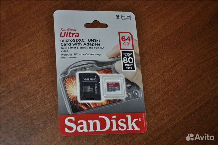 SanDisk Ultra 64gb microSD (новая)