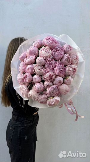 Букет пионов. Доставка в аквабоксе