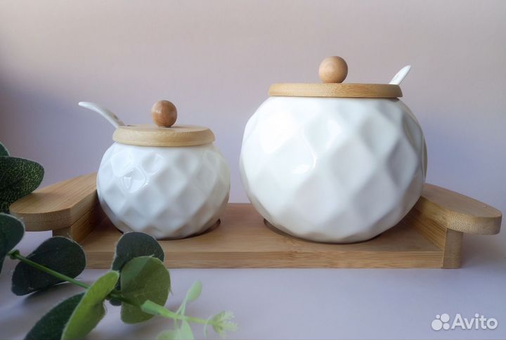 Набор Айсберг с сахарницей и солонкой на подставке