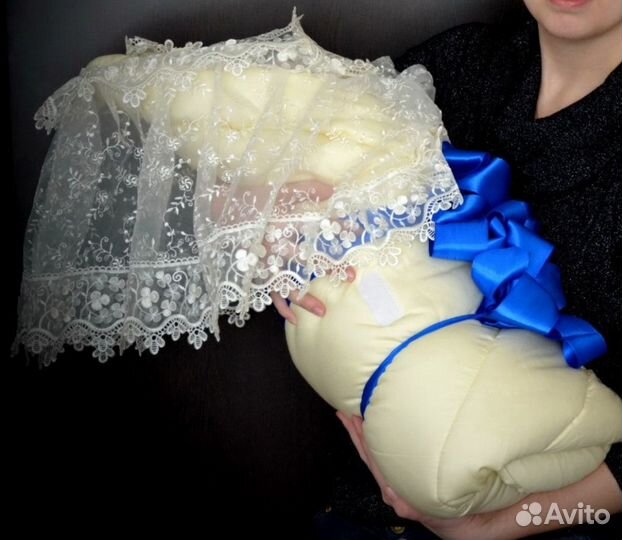 Зимний конверт на выписку из род.дома (теплый).Цве