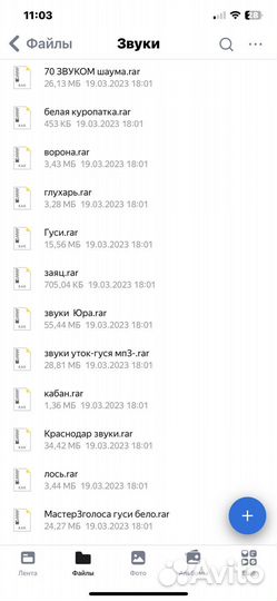 Звуки для электронного манка