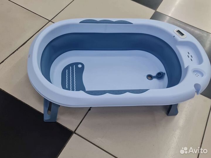 Складная ванночка с термометром и матрасиком