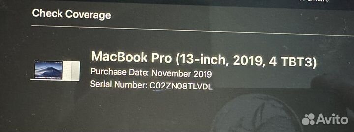 MacBook Pro 13 i5, 16/250(13-inch, 2019, TBT3)