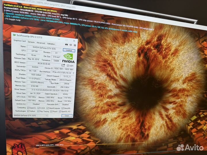 Palit GTX 1070 Game Rock 8гб