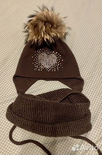 Комплект шапка и снуд зимняя для девочки