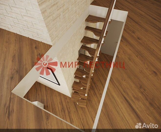 Модульная лестница Гусиный шаг «White» 600 мм