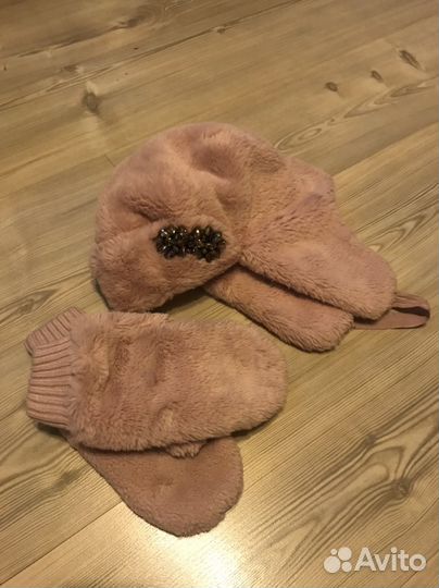 Шапка +варежки