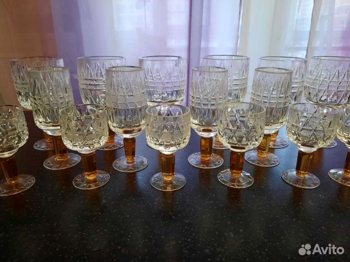 Фужеры, бокалы, рюмки хрустальные Олимпиада 80