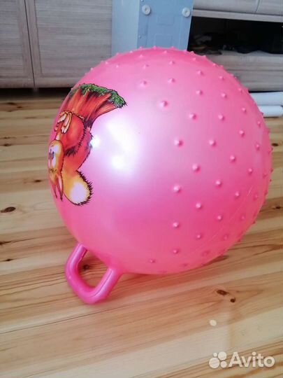 Мяч попрыгун массажный с ручкой