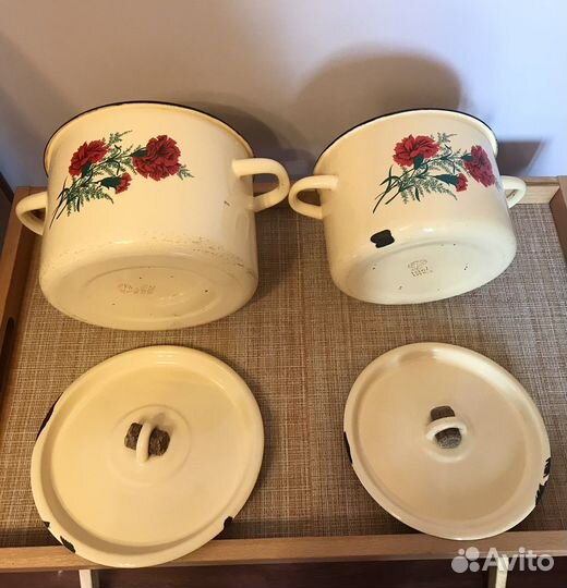 Эмалированная кастрюля СССР, 3 л и 4 л, советская