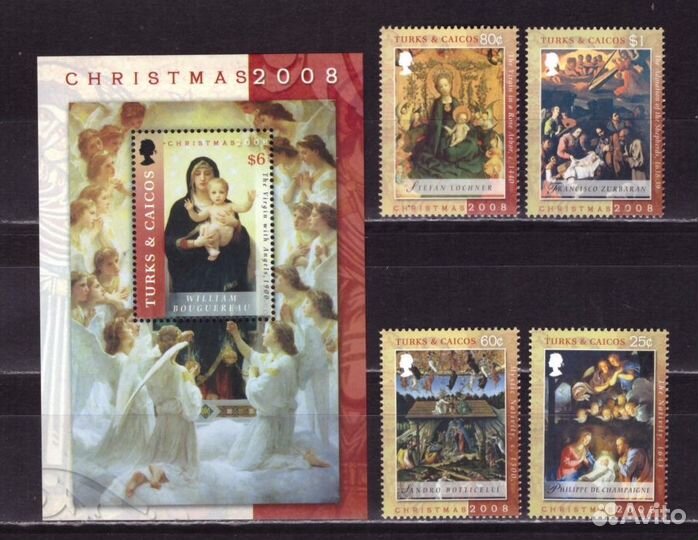 Туркс и Кайкос, 2008. Живопись, итальянские мастера (серия+блок)