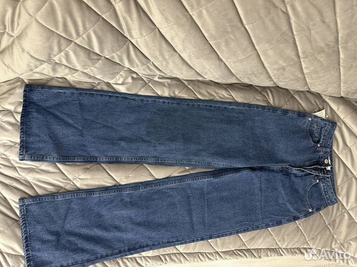 Женские новые джинсы прямые с высокой посадкой