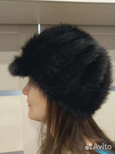 Шапка из вязаной норки