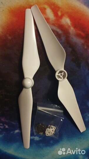 Белые лопасти для Фантом 4 +крепеж на двигатели