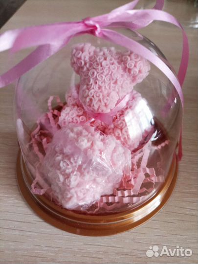 Мишка с сердцем из мыла