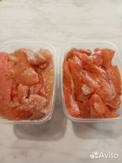 Сëмга слабо-солëная, кусочки мякоти