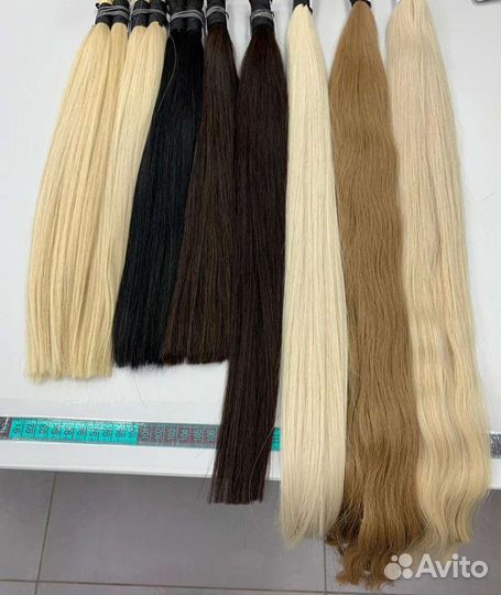 Волосы натуральные для наращивания в срезах