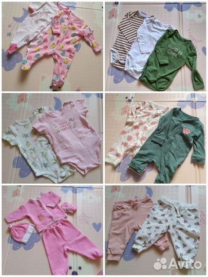 Детские вещи пакетом на девочку 56,62,68