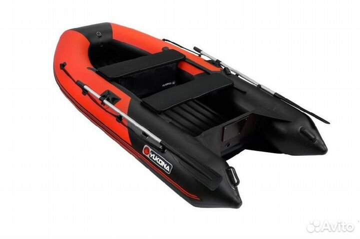 Лодка надувная yukona 430 нднд красно-черная