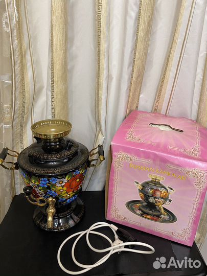 Новый самовар электрический росписной