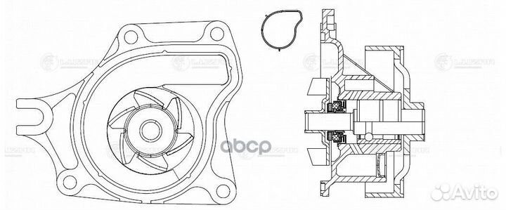 Насос водяной для а/м Mazda 3 (03) 1.4i/1.5i/1.6i