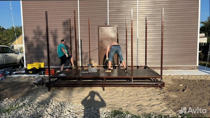 Tеррaсa c усиленной крышeй любой размер