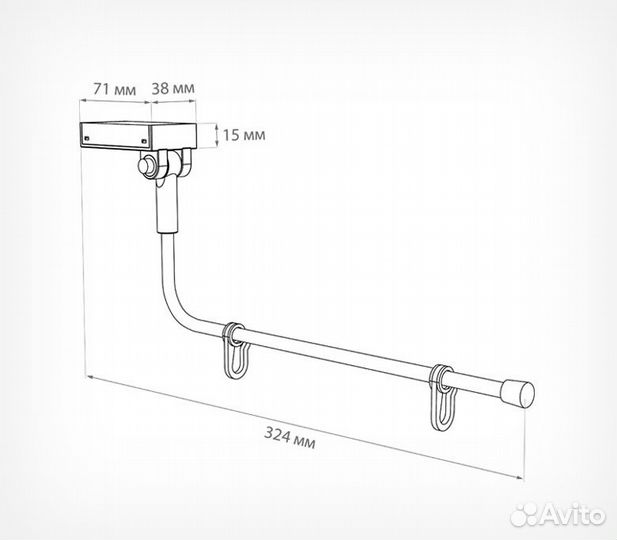 Держатель вывески на крючках MAG-SW-tube-L