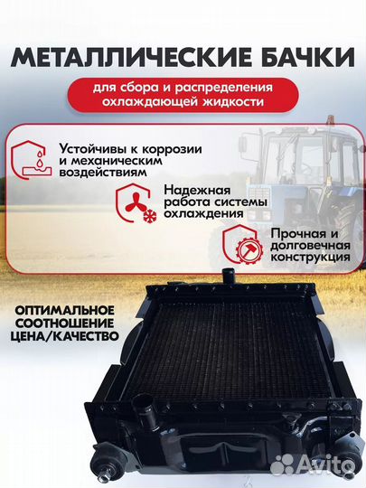 Радиатор охлаждения мтз-82 Д-240 медный 4-х рядный