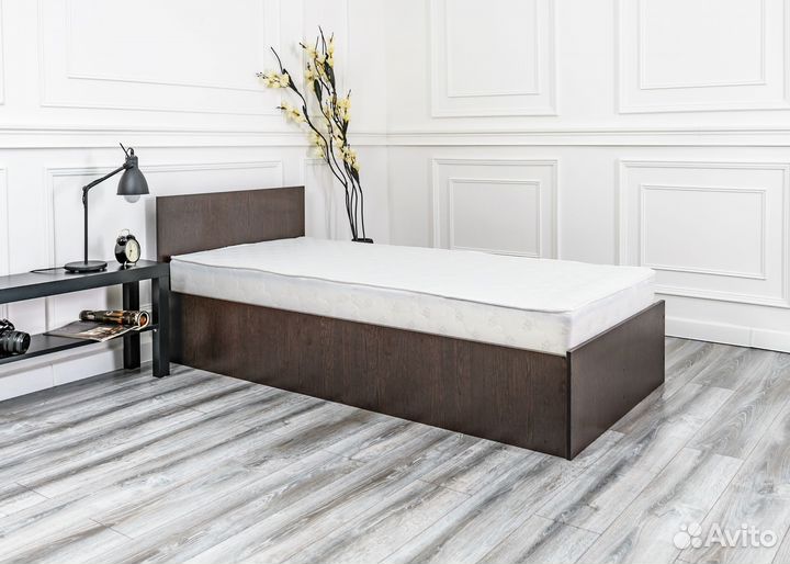 Кровать односпальная с матрасом 80х200 Марс венге