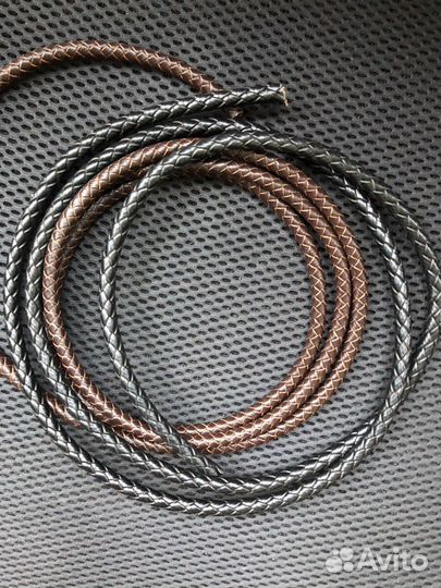 Шнурок кожаный чёрный и коричневый 1 метр