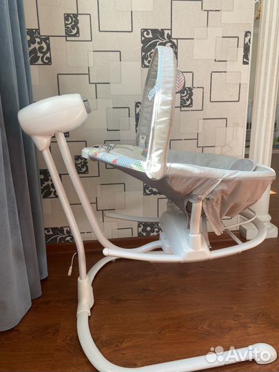 Детские электронные качели 2 в 1, шезлонг