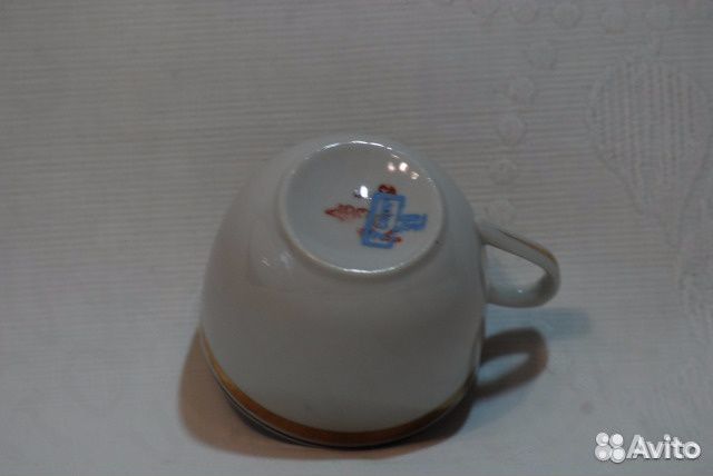 Чайная пара СССР с надписью 
